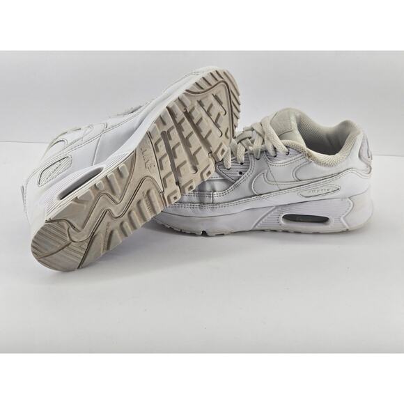 Nike Air Max 90 LTR GS Triple White CD6864-100 Sneakers - 3Y - Girls - Picture 6 of 8